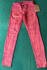 NWT True Religion Jeans Womens 23 Low Rise Super Skinny Casey Tomato Red - Picture 1 of 15