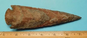 Punta de flecha de ágata de 6 pulgadas cortada a mano - Hoja de cuchillo de punta de lanza - Marrón/Moteado - Imagen 1 de 2