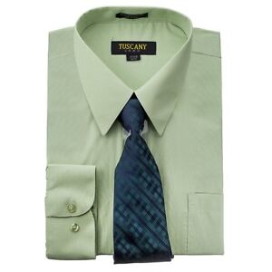 Men's Dress Shirts With Matching (Random design) Tie Set Cotton Blend Shirt  Set