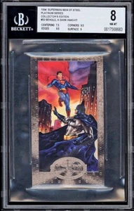1994 DC Man of Steel Platinum #32 DARK KNIGHT SUPERMAN BATMAN BGS 8 Nm-Mt POP 1 - Picture 1 of 2