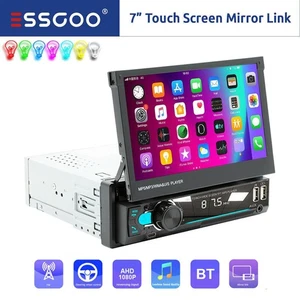 7" FM Radio Bluetooth Mirror Link Touch Screen FM Black AUX Car MP5 Player USB - Picture 1 of 15