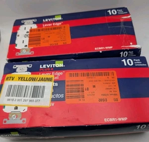 2x10-Pk Leviton toma de corriente/receptáculo dúplex NEMA 5-15R grado comercial (caja abierta) - Imagen 1 de 5