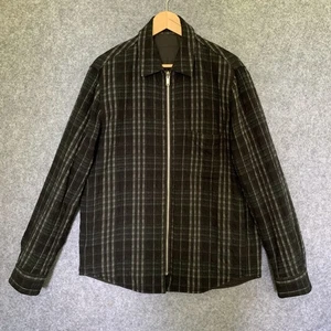 Theory Mens Shacket Reversible Jacket Wool Plaid Black Zip Check Sz L RRP£410 - Picture 1 of 20