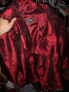 Blazer vampiro ricamato collezione dressbarn 18w rosso pizzo gotico cappotto basic - Foto 1 di 1