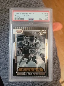 1996 BOWMANS BEST #TB13 ALLEN IVERSON RETRO ROOKIE CARD PSA 7 - Picture 1 of 2