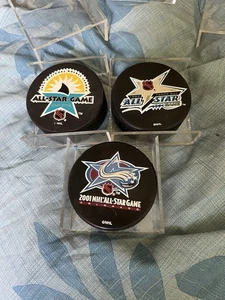 Lote de 3 discos NHL All Star Souvenir 1997 1999 2001 San José Colorado Tampa Bay - Imagen 1 de 3