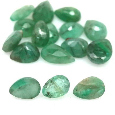9,97 quilates. 16 piezas pera esmeralda verde Zambia sin calefacción Foto 1 de 4