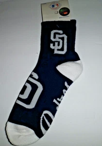 MLB SAN DIEGO PADRES  QUARTER Socks NAVY AND WHITE Size Large BY AKM - Picture 1 of 4