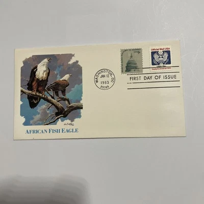 First Day Of Issue  1983 Postage Stamp Envelope African Fish Eagle - Image 1 of 2