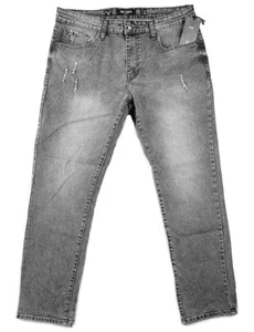 MBX Denim Mens Jeans 34x30 Slim Straight Classic Fit Stretch Distressed Black - Picture 1 of 7