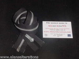 17.5" #5 Metal Open Ended Separable Zip BLACK C075 - Picture 1 of 1