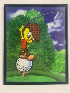 Vintage Tweety Bird Golf Framed Print 10" x 8" Looney Tunes Warner Bros. 2000 - Picture 1 of 3