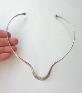 Vintage ALTON SWEDEN Sterling Silver Mid Century Modern Collar Choker Necklace 