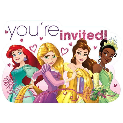 Disney Princess Dream Big Postcard Invitations Birthday Party Supplies 8 Cards  - Image 1 of 1
