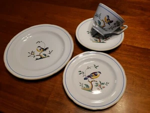 Spode England Queen's Bird 4 Piece Set Salad & Bread Plates Cup & Saucer Y4973 - Picture 1 of 8