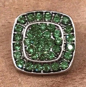 Square Green August Snap Button Chunk Interchangeable 20mm for Snap Jewelry NEW - Picture 1 of 3