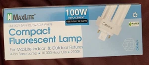 Maxlite GX24q-3 ECI Compact Fluorescent Lamp 26 Watts (100W) 4 Pin WarmWhite New - Picture 1 of 11