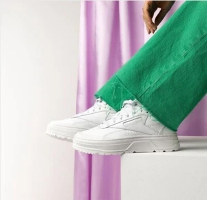 Zapatillas deportivas de cuero Reebok Club C para mujer con doble caña baja PVP £75,00 - Imagen 1 de 8