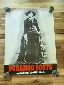 Vintage 1980s Poster Durango Boots Belle Starr Old West Western 18" x 24" - Picture 1 of 7