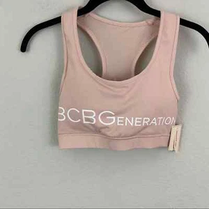 BCBGeneration Light Rose Pink Racerback Sports Bra Small Removable Cups NWT - Picture 1 of 6