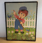 Vintage Raggedy Ann & Andy Wall Hanging In the Garden Picture Andy Only 12 x 15