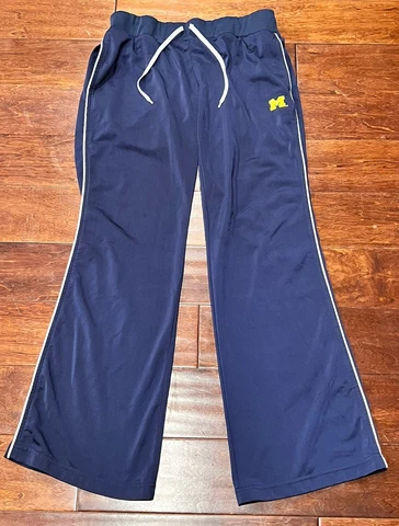 Nike Team Michigan Wolverines Women's Blue Yellow M Logo Basketball Track Pant M Cover