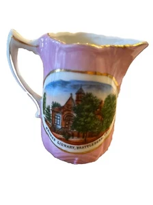 Brooks Library, Brattleboro VT Vintage Porcelain Creamer 3-1/2" - Picture 1 of 7