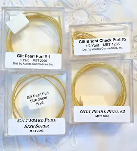 Lote de 4 hilos dorados bordados punta de aguja púrpura perla dorada #1 2 5 súper - Imagen 1 de 5