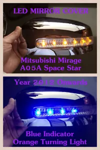 CUBIERTA ESPEJO CROMADO LED PARA MITSUBISHI MIRAGE LA SPACE STAR MK6 12-15 - Imagen 1 de 5