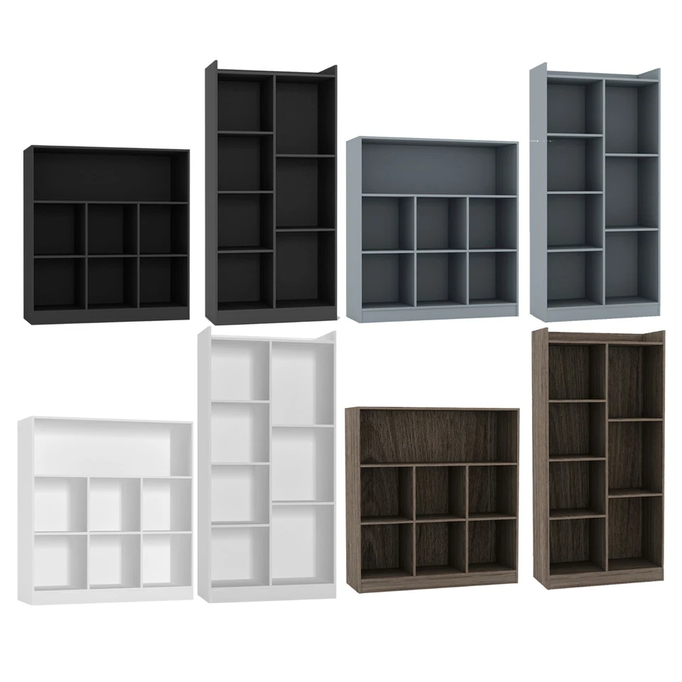 Tall Wide Wooden 7 Cube Bookcase Shelving Display Storage Unit Cabinet Shelves - Image 1 of 1