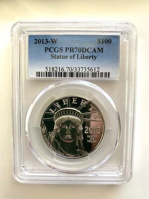 2013-W PCGS PR70 DCAM Statue of Liberty Platinum $100 - Image 1 of 2
