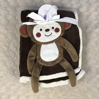 Babies R Us обезьяна Baby одеяло коричневый кремовый с белый гибкий руки ноги новый - Изображение 1 из 4