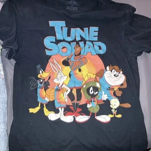 Space Jam Tune Squad T-Shirt Size Small 100% Cotton Black Front Graphics New - Picture 1 of 3