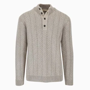 NEU Maurizio Baldassari Italy Kaschmir Zopfmuster Mockneck Pullover Sweater XL - Bild 1 von 14