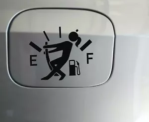 Fuel Gauge Decal Stick girl funny empty low gas fuel door vinyl sticker decal 2 - Foto 1 di 6