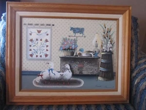 Pintura serigráfica vintage Frank Lee profesionalmente enmarcada/mateada de 12" x 16" - Imagen 1 de 5