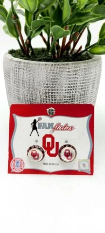 Oklahoma Sooners Football Ruby Stud Earrings Cover