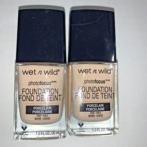 wet n wild PHOTOFOCUS Foundation 360C Porcelain 1 fl oz Sealed Lot Of 2 - Picture 1 of 3