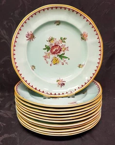 Adams Chelsea Sprays - Red (Fleur de Lis) Set of 12 Luncheon Plates - Picture 1 of 11