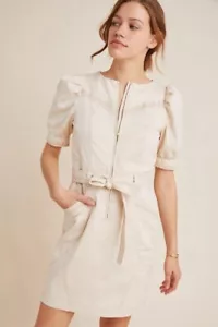 Anthropologie NWT Lorette Seamed Embroidered Mini Dress Puff Sleeve Size 10 - Picture 1 of 13