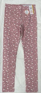 Wonder Nation Girls Leggings Size Large 10-12 Cotton Blend Pink Flowers Twins - Picture 1 of 3