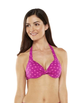 Blusa de biquíni Apt 9 feminina realçadora de busto com aro push up halter tamanho G - Imagem 1 de 2