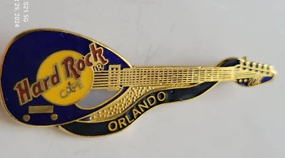 Vintage Hard Rock Cafe ® Guitar pin " Orlando  Royal Blue"   HR0251 - Image 1 of 4
