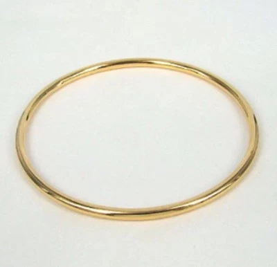 BIJOUXIA Bracelet Jonc Diamètre 6,6 CM X 4MM Plaqué Or 18 Carats 750/1000