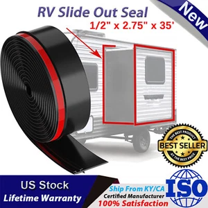 RV Slide Out Seal Base 1/2"x2.75"x35' Travel Trailer Weather Stripping Assembly - Picture 1 of 12