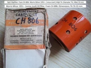 Morris Minor 1951-- (some mod) Oil filter. Fram CH-806 - Picture 1 of 2
