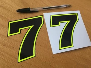 Chaz Davies Race Number 7 (piccola coppia) - Giallo fluorescente - VENDITORE UK - Foto 1 di 1