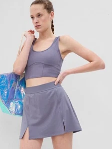 GAP Eclipse Split-Front Exercise Skort Soze Small Tall Storm Gray (purple) - Picture 1 of 7