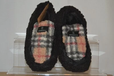 Merrimac Women’s black checked fleece Sherpa style Slippers UK size 3–4 - Image 1 of 4