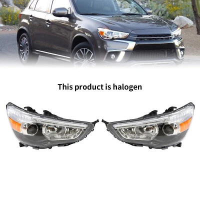 Pair Halogen Headlight Front Lamp For 2011-2019 Mitsubishi Outlander Sport - Image 1 of 4